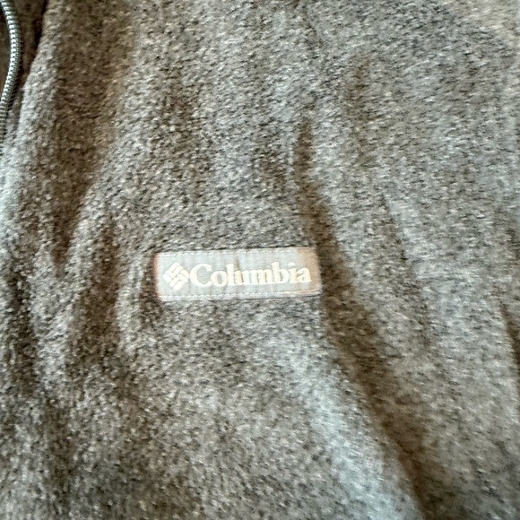 Columbia Vest Men's XL Charcoal Gray Fleece Full Zip-Up Front w/ Zipper Pockets - Picture 4 of 7